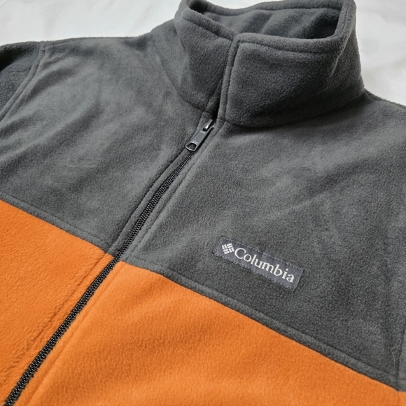 Columbia Other - Columbia Orange Gray Full Zip Fleece Jacket Size M